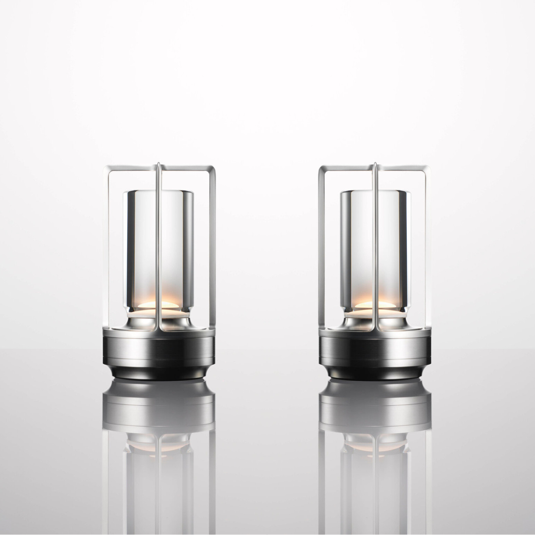 Luoria - Nordic Rechargeable Table Lamp Silver Pair